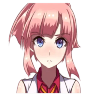 😳 Anime Mädchen, pinke Haare, Anime Charakter, Cartoon, Illustration whatsapp sticker