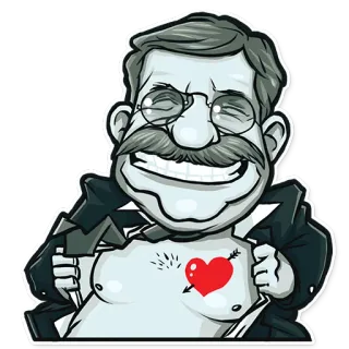 😍 dessin animé, homme, cœur, flèche, torse telegram sticker
