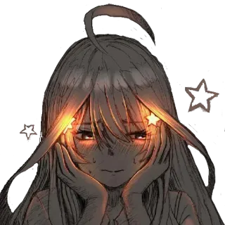😍 аниме, девушка, блестящий, милый, манга, портрет telegram sticker