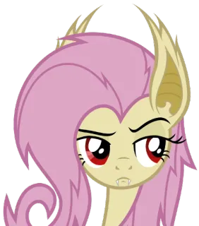 😕 Fluttershy My Little Pony fluttershy, my little pony, murciélago, fanart, dibujos animados, espeluznante, halloween telegram sticker