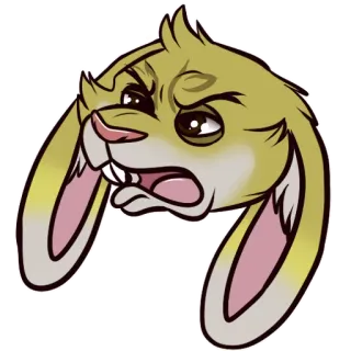 🤢 conejo enojado, conejo, animal, expresión, dibujo animado, mono, gracioso telegram sticker