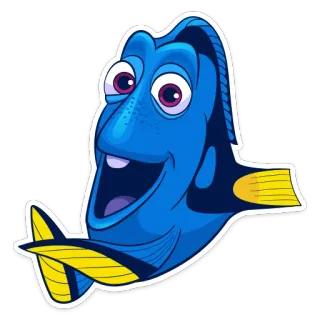 👏 Dory Finding Nemo dory, fish, cartoon, ocean, animal, finding nemo, blue tang telegram sticker