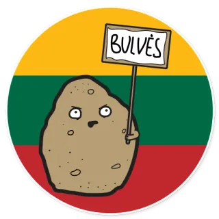 🇱🇹 BULVĖS potato, Lithuania, food, vegetable, sign, cartoon telegram sticker
