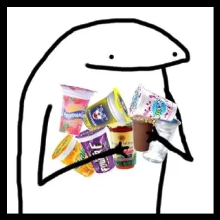 😋 florkofcows, Kartun, Makanan, Minuman, Yogurt, Manusia stik telegram sticker