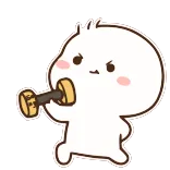 🏋♀️ cartoon, exercise, weightlifting, dumbbell, cute, fitness telegram sticker