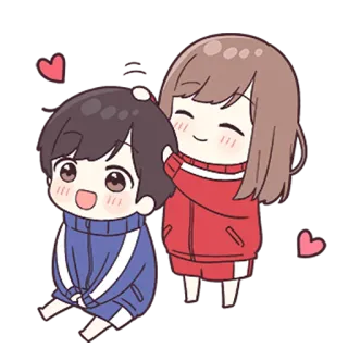❤️ cartoon, love, couple, cute, affection, heart whatsapp sticker