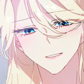 🪞 anime, girl, blonde, blue eyes, illustration, cute telegram sticker