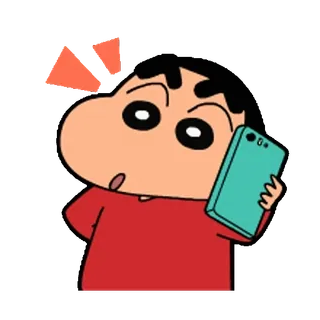 📱 Shin-chan Nohara Crayon Shin-chan anime, manga, cartoon, phone, shocked telegram sticker