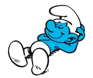 😌 Smurf การ์ตูน, สเมิร์ฟ, สีน้ำเงิน, นอนหลับ, มีความสุข whatsapp sticker