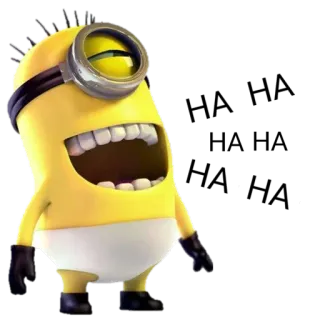 😆 Minion Despicable Me minion, cartoon, character, funny, laughing, yellow telegram sticker