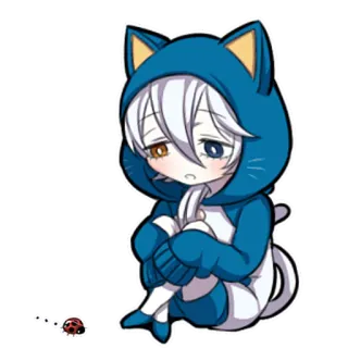 😔 anime, cat, kawaii, cute, manga, illustration telegram sticker
