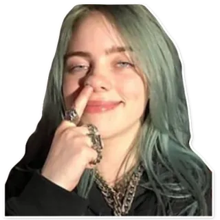 🥬 Billie Eilish Билли Айлиш, певица, знаменитость, музыкант, поп-звезда telegram sticker