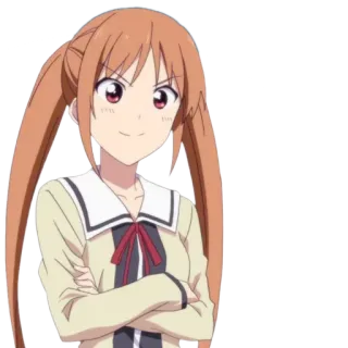 👩 anime, garota, personagem, sorrindo telegram sticker