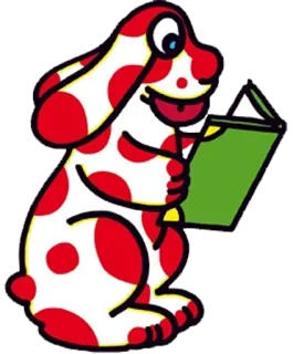 😋 animal, chien, lecture, livre, taches whatsapp sticker