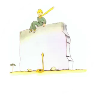👑 The Little Prince El Principito, serpiente, libro, ilustración, personaje, Antoine de Saint-Exupéry telegram sticker
