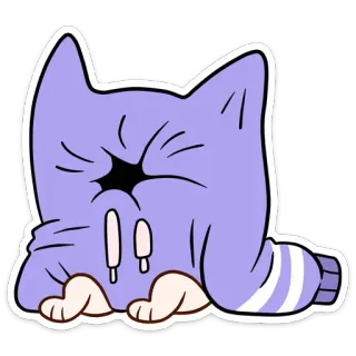 👀 Katze, Cartoon, süß, Tier, Sticker, kawaii, schläfrig telegram sticker