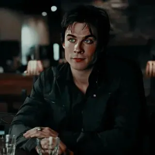 🎭 Damon Salvatore The Vampire Diaries vampire, man, portrait, tv show, fiction, supernatural telegram sticker
