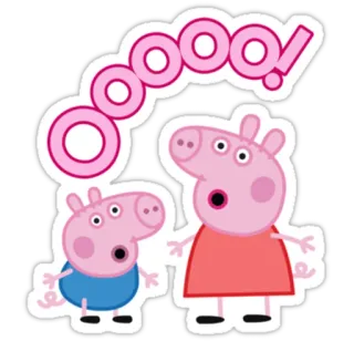 😮 Peppa Pig Ooooo! varken, cartoon, kinderen, peppa, george telegram sticker