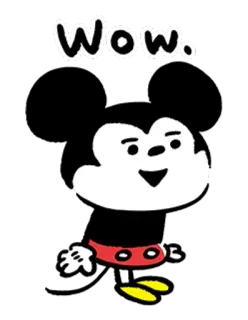 🐮 Wow. cartoon, mickey mouse style, wow, cute, funny, happy telegram sticker