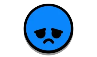 😞 buồn, emoji, xanh dương, khó chịu, khóc telegram sticker