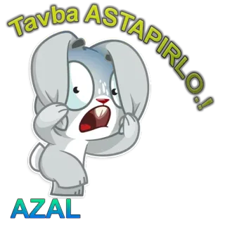 😳 Tavba ASTAPIRLO!! Cartoon, Hase, Schockiert, Ausdruck, Angst, Tier telegram sticker