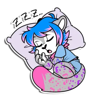 😴 ZZZZ... slapen, dier, harig, zzz, kussen, slaperig, schattig, dutje whatsapp sticker