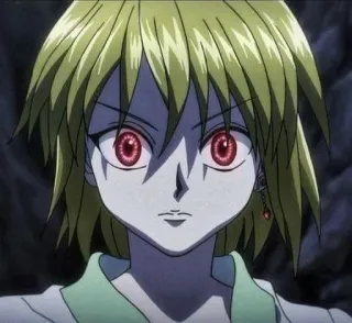 😡 Kurapika Hunter x Hunter animé, manga, yeux rouges, utilisateur de chaîne, vengeance telegram sticker