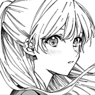 🎧 Anime, Manga, Fille, Portrait, Illustration, Mignon, Croquis telegram sticker