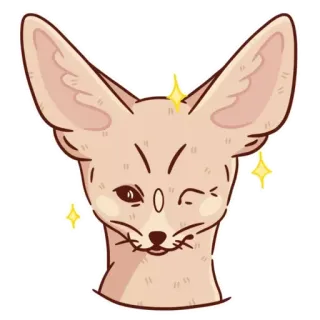 😉 fennec fox, animal, cute, desert fox, mammal, fox telegram sticker