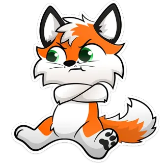 😡 vos, boos, schattig, dier, cartoon telegram sticker