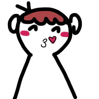 😘 만화, 귀여운, 키스, 하트, 캐릭터 telegram sticker