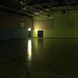 👁 gym, empty, basketball court, indoor, sports, hall, school, building telegram sticker