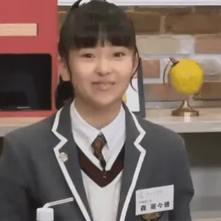 👍 森 々 穂 menina, estudante, uniforme escolar, retrato, asiática, sorrindo telegram sticker