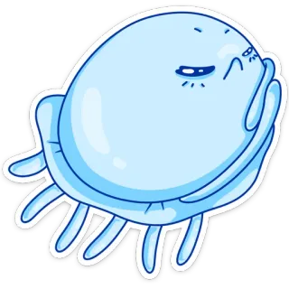 😠 Blob, Lindo, Divertido, Expresión, Triste, Azul whatsapp sticker