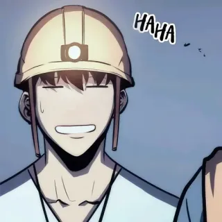 💠 HAHA pria, helm proyek, tertawa, anime, manga whatsapp sticker
