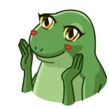 🥰 grenouille, mignon, kawaii, animé whatsapp sticker