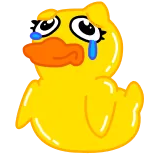 😭 утка, грустный, плачущий, милый, желтый, мультфильм telegram sticker