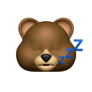 🐻 bear, sleeping, zzz, emoji, animal whatsapp sticker