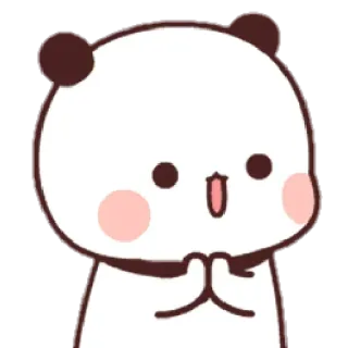 😮 Panda, Mono, Dibujos animados, Kawaii, Animal, Pegatina, Saludo whatsapp sticker