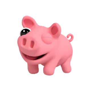 😉 cochon, animal, dessin animé, rose, mignon telegram sticker