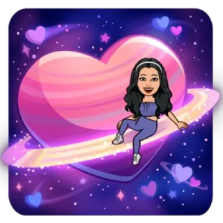 😁 Bitmoji, Hoạt hình, Ảnh đại diện, Hành tinh, Trái tim, Vũ trụ, Tình yêu telegram sticker