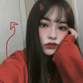 🍓 devil, demon, girl, cosplay, portrait, aesthetic, cute telegram sticker