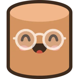 🤓 ステッカー, かわいい, 可愛い, マンガ, 幸せ, マシュマロ telegram sticker