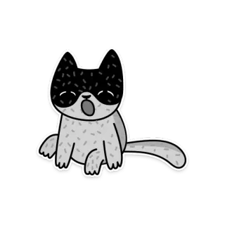 😴 고양이, 새끼 고양이, 동물, 귀여운, 졸린, 하품 telegram sticker