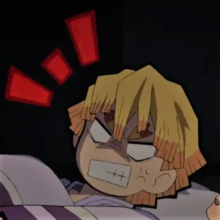 🥔 Zenitsu Agatsuma Demon Slayer anime, demon slayer, zenitsu, wütend, cartoon whatsapp sticker