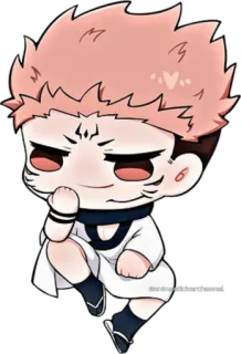 😊 Yuji Itadori Jujutsu Kaisen Anime, Chibi, Jujutsu Kaisen, Yuji Itadori, Manga, Sticker, Süß telegram sticker