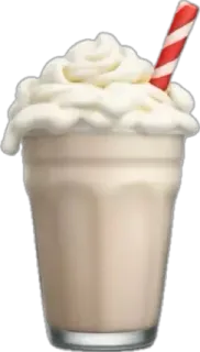 🤩 Milchshake, Getränk, Dessert, Sahne, Strohhalm telegram sticker