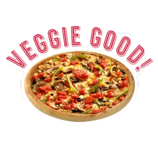 💯 VEGGIE GOOD! Pizza, Vegetal, Comida, Vegetariano, Italiano, Saludable telegram sticker
