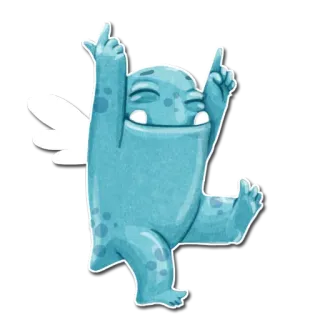 💃 mostro, cartone animato, gesto volgare, divertente, blu, carino whatsapp sticker