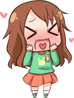😍 stile anime, carino, chibi, personaggio femminile, cartone animato, ragazza telegram sticker